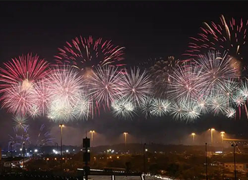 罗山县焰火晚会